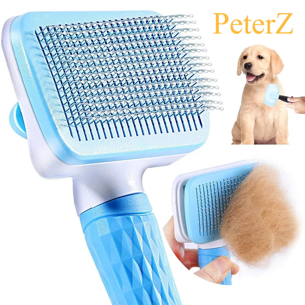Pet Hair Remover Brush for Dogs And Cats - Long Hair Grooming Comb Stainless Steel Cat Dog Hair Cleaner Brush for Pet Care