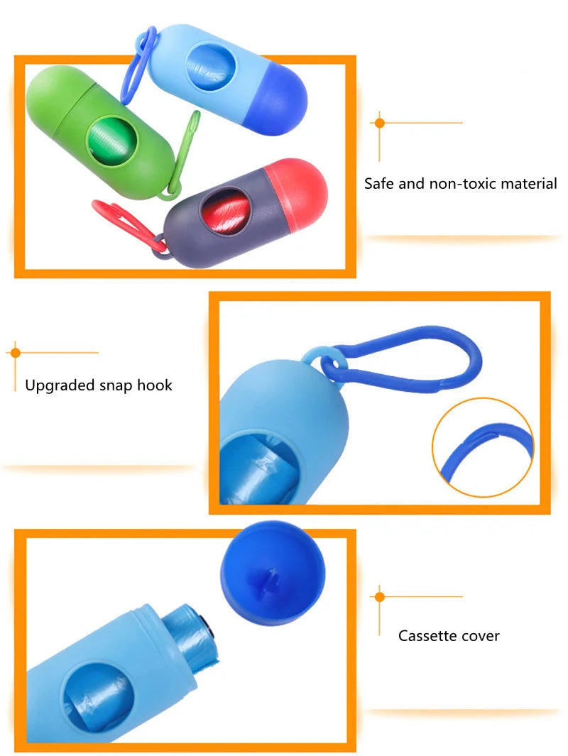 Pet Waste Bag Dispenser for Dog Waste Bag Holder Plastic Garbage Bag Dispenser Carrier Case Bullet Pet Dog Waste Poop Bags