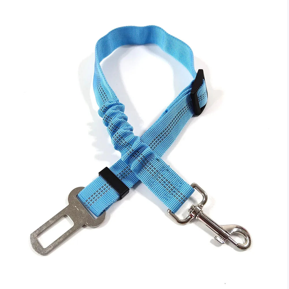 Adjustable Dog Car Seat Belt Harness – Reflective, Padded & Elastic Safety Strap for Comfortable Car Travel