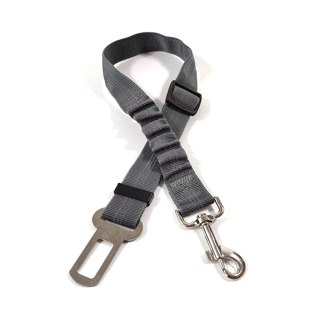 Adjustable Dog Car Seat Belt Harness – Reflective, Padded & Elastic Safety Strap for Comfortable Car Travel