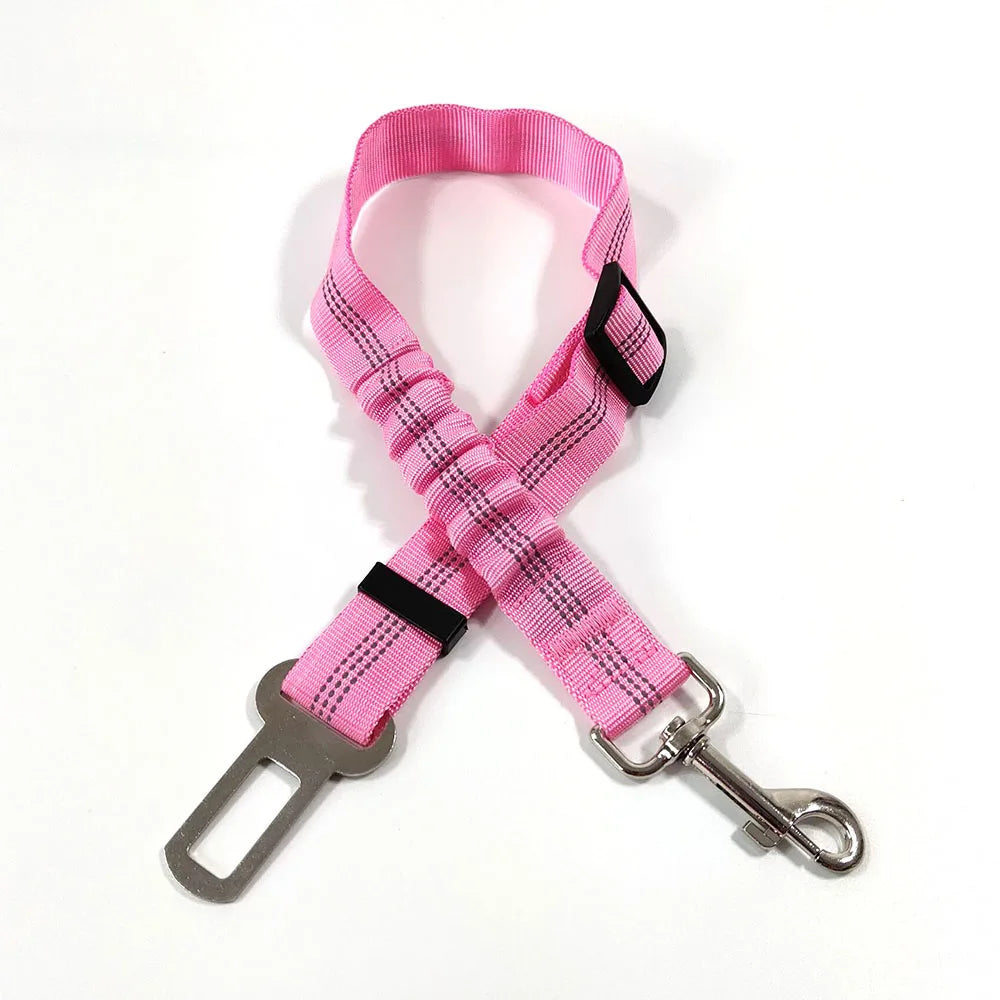 Adjustable Dog Car Seat Belt Harness – Reflective, Padded & Elastic Safety Strap for Comfortable Car Travel