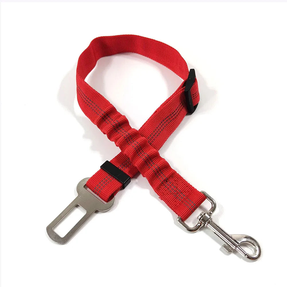 Adjustable Dog Car Seat Belt Harness – Reflective, Padded & Elastic Safety Strap for Comfortable Car Travel