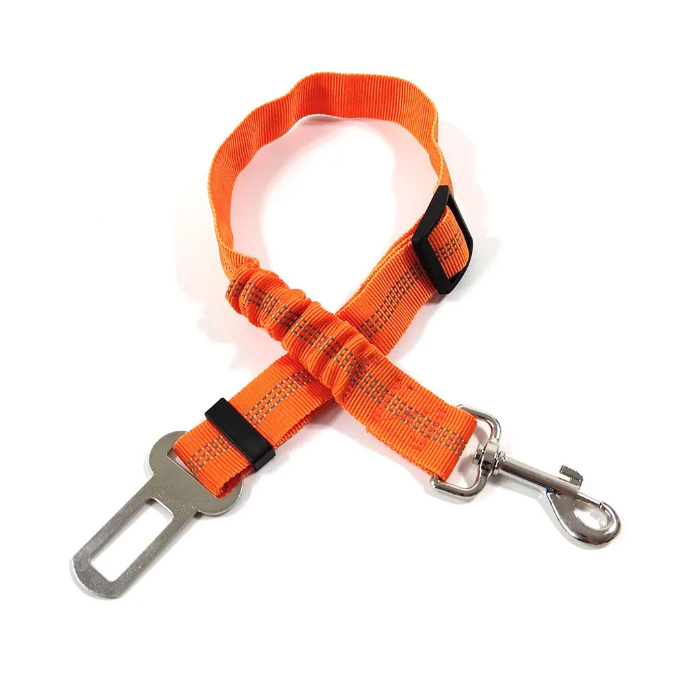 Adjustable Dog Car Seat Belt Harness – Reflective, Padded & Elastic Safety Strap for Comfortable Car Travel