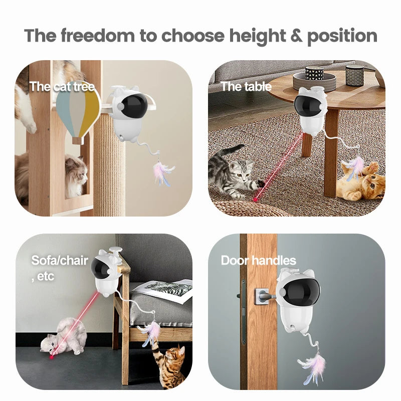 Automatic Interactive Laser Cat Toys Feather Funny Style Rechargeable Indoor Cat Dog Puppy Toy 5cm Newest Upgrade