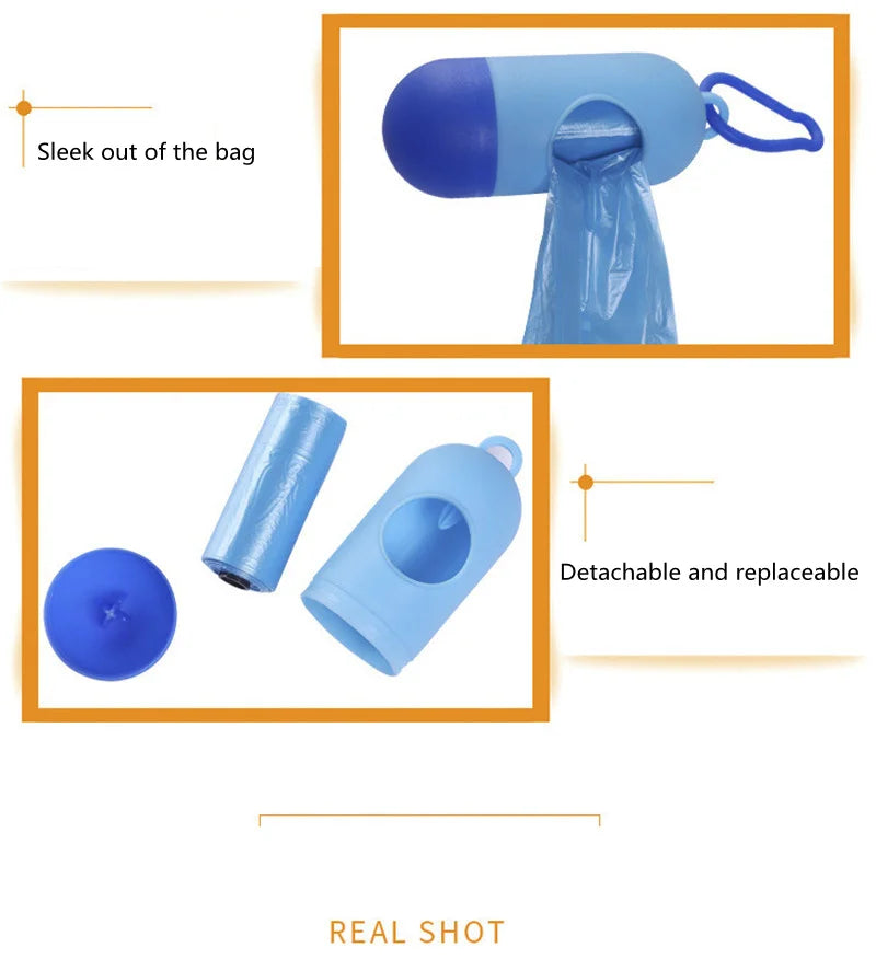Pet Waste Bag Dispenser for Dog Waste Bag Holder Plastic Garbage Bag Dispenser Carrier Case Bullet Pet Dog Waste Poop Bags