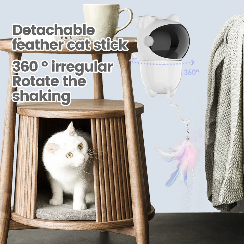 Automatic Interactive Laser Cat Toys Feather Funny Style Rechargeable Indoor Cat Dog Puppy Toy 5cm Newest Upgrade