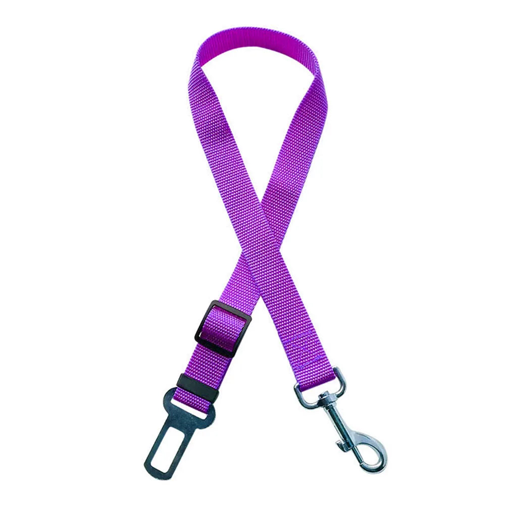 Adjustable Dog Car Seat Belt Harness – Reflective, Padded & Elastic Safety Strap for Comfortable Car Travel
