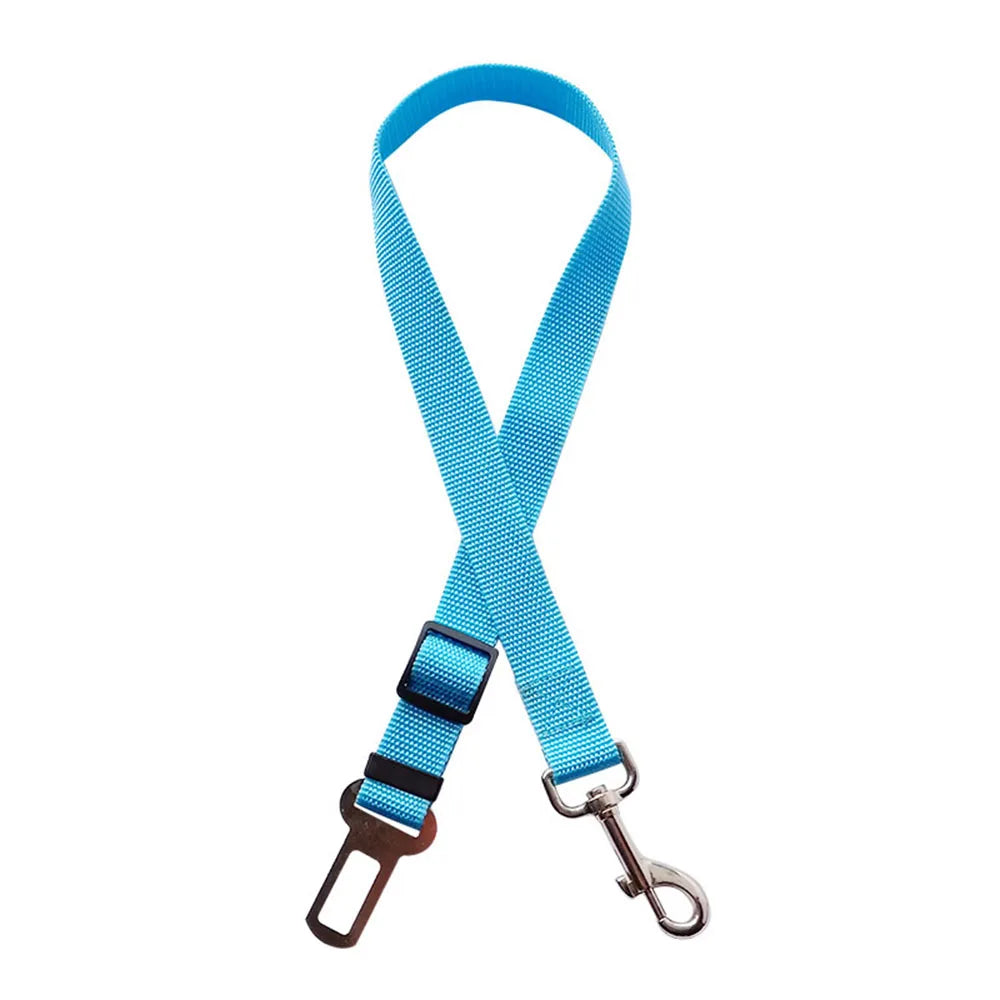 Adjustable Dog Car Seat Belt Harness – Reflective, Padded & Elastic Safety Strap for Comfortable Car Travel