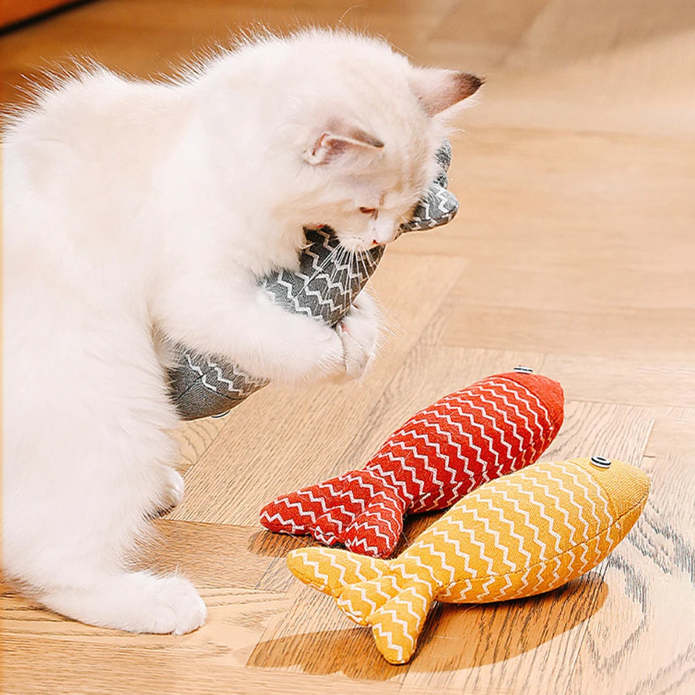 Fun Cat Sackcloth Fish Toy High With Catnip Fish Pet Cat Gnawing Inside The Toy Room