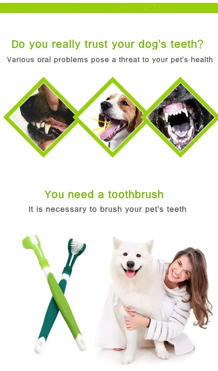 Toothbrush Dog Plastic Toothbrush Removing Bad Breath Tartar Cleaning Mouth Pet Dental Care Cat Cleaning Mouth