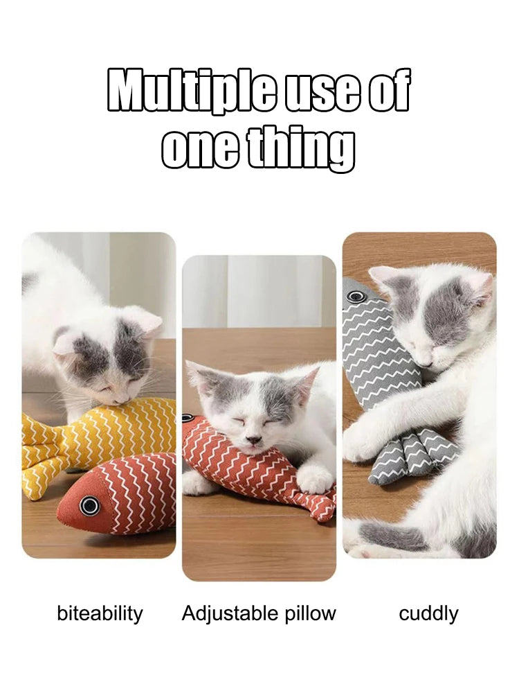 Fun Cat Sackcloth Fish Toy High With Catnip Fish Pet Cat Gnawing Inside The Toy Room
