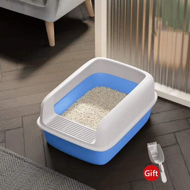 Small Size Cat Bedpan Anti-Splash Pet Sandbox Kitten Tray Semi-Closed Plastic Cat Toilet Cleaning Supplies
