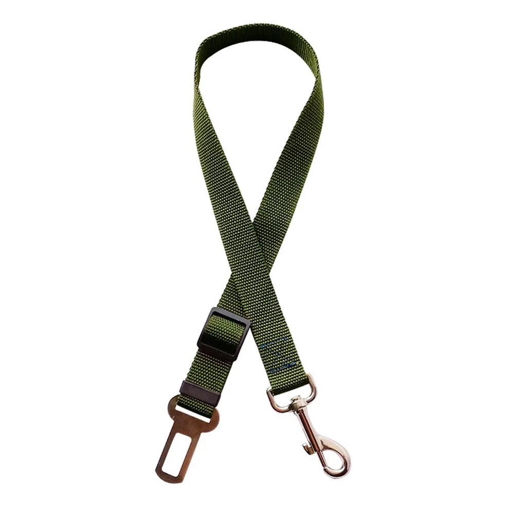 Adjustable Dog Car Seat Belt Harness – Reflective, Padded & Elastic Safety Strap for Comfortable Car Travel