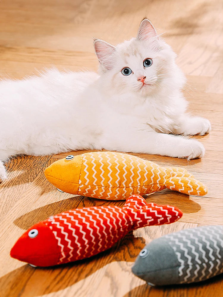 Fun Cat Sackcloth Fish Toy High With Catnip Fish Pet Cat Gnawing Inside The Toy Room