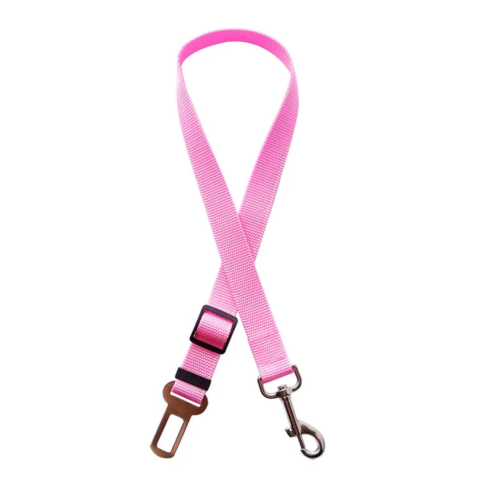 Adjustable Dog Car Seat Belt Harness – Reflective, Padded & Elastic Safety Strap for Comfortable Car Travel
