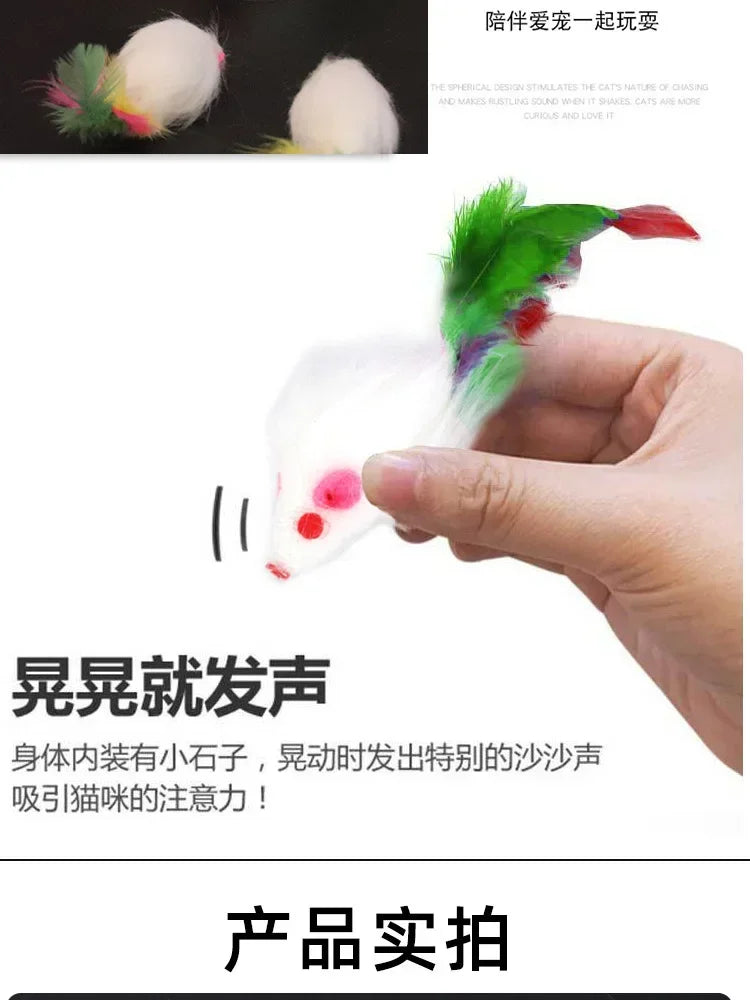 5pcs Kitten Toys Plush Simulation Mouse Interactive Cat Furry Pet Interactive Toy Supplies Cats Playing Scratch Training Game