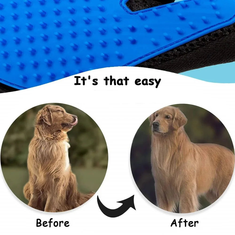 Silicone Pet Bath Brush Glove Cat Comb Massage Grooming Tool for Dogs And Cats Essential Supplies