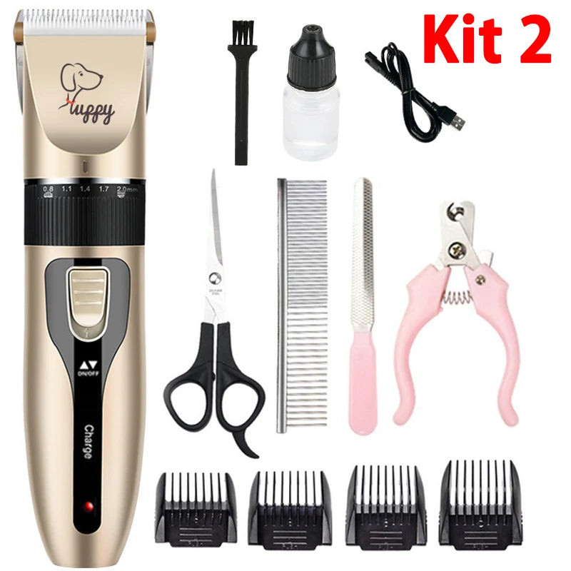 Rechargeable Pet Grooming Clipper Kit Professional Dog & Cat Hair Trimmer - Efficient Battery Powered Pet Care Tool