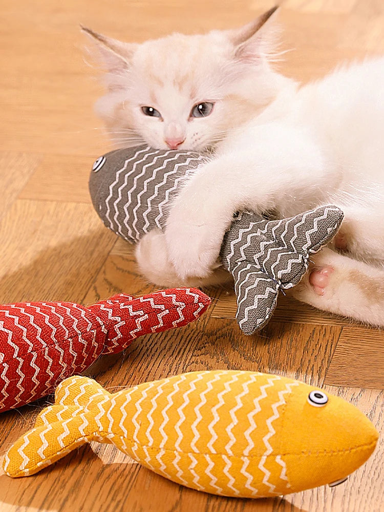Fun Cat Sackcloth Fish Toy High With Catnip Fish Pet Cat Gnawing Inside The Toy Room