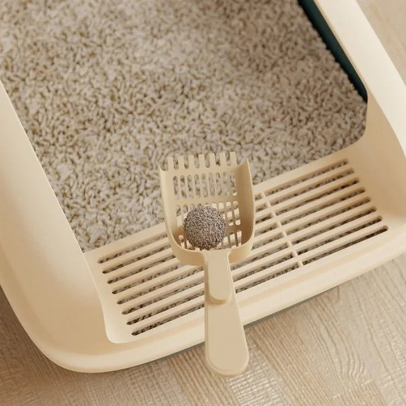 Small Size Cat Bedpan Anti-Splash Pet Sandbox Kitten Tray Semi-Closed Plastic Cat Toilet Cleaning Supplies