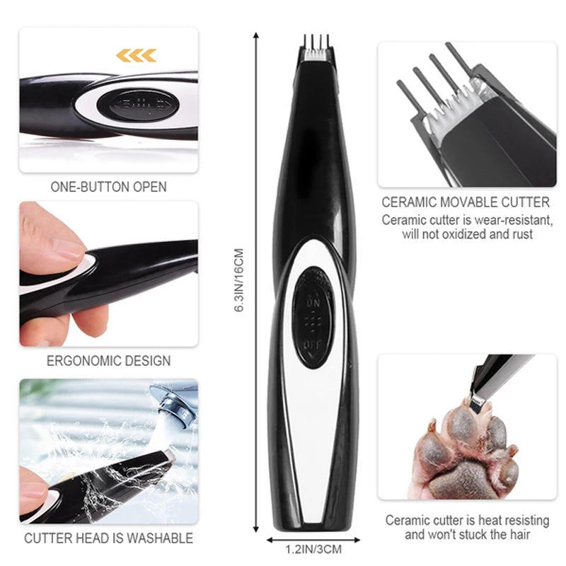 Rechargeable Pet Grooming Clipper Kit Professional Dog & Cat Hair Trimmer - Efficient Battery Powered Pet Care Tool