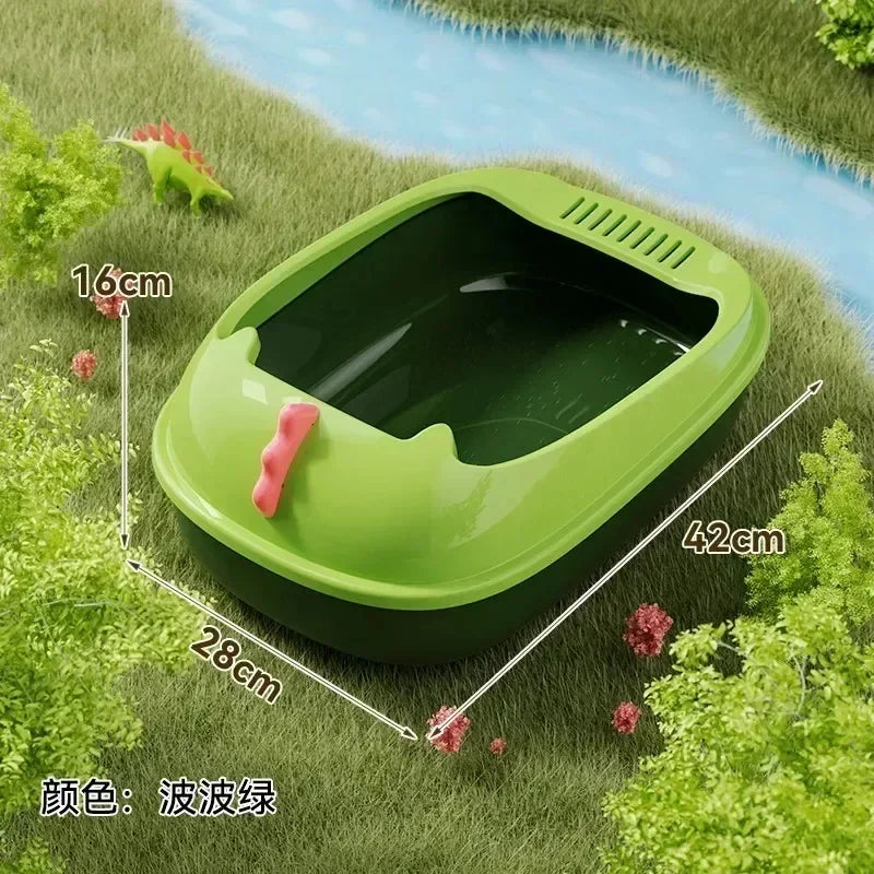 Large Capacity Splashproof Cat Litter Box Semi-Closed Kitty Toilet Sand Box Cleaning Basin Pet Supply for Cats