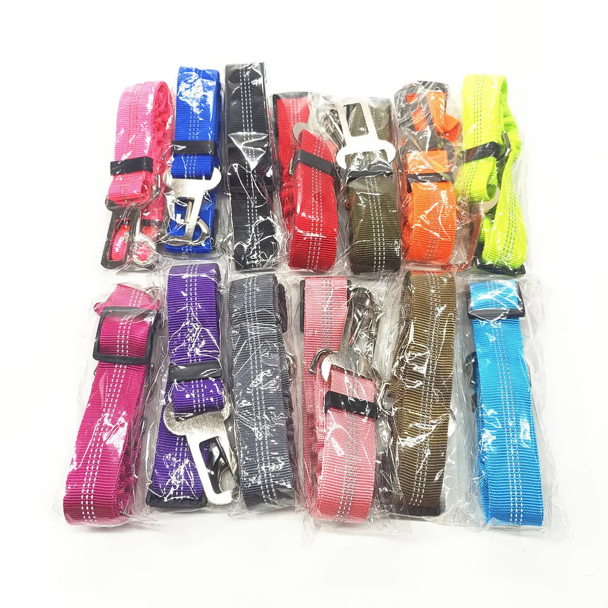 Adjustable Dog Car Seat Belt Harness – Reflective, Padded & Elastic Safety Strap for Comfortable Car Travel