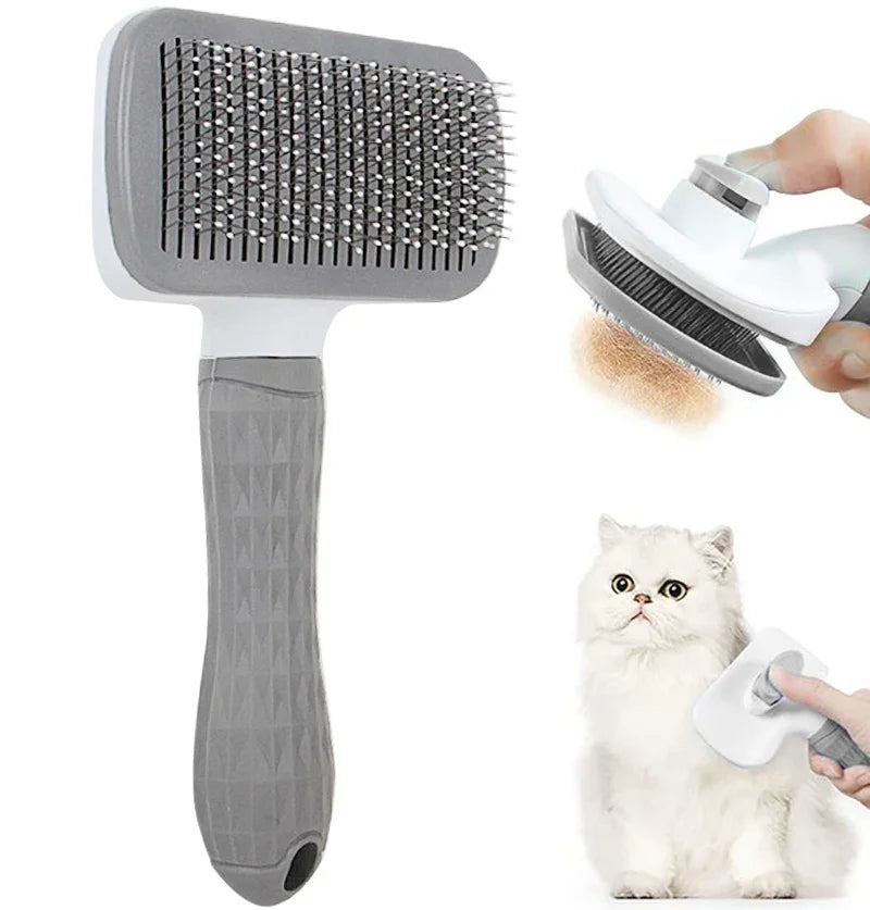 Pet Hair Remover Brush for Dogs And Cats - Long Hair Grooming Comb Stainless Steel Cat Dog Hair Cleaner Brush for Pet Care
