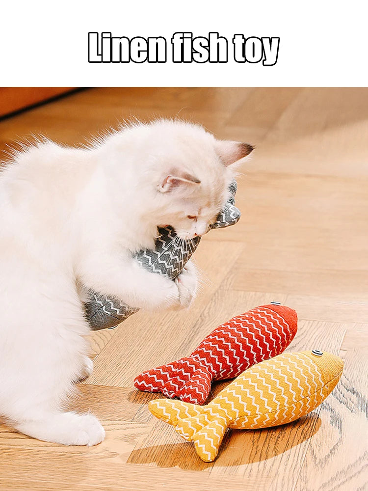 Fun Cat Sackcloth Fish Toy High With Catnip Fish Pet Cat Gnawing Inside The Toy Room