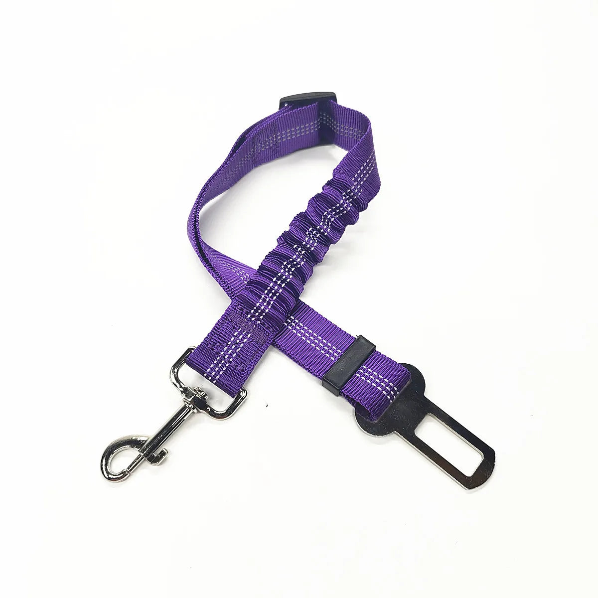 Adjustable Dog Car Seat Belt Harness – Reflective, Padded & Elastic Safety Strap for Comfortable Car Travel