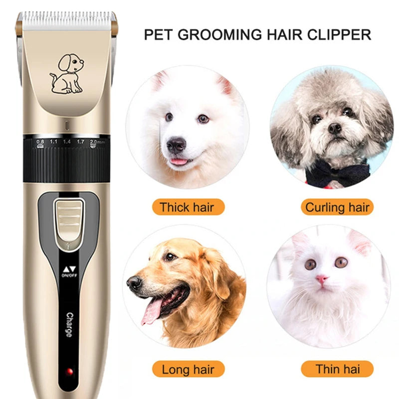 Rechargeable Pet Grooming Clipper Kit Professional Dog & Cat Hair Trimmer - Efficient Battery Powered Pet Care Tool