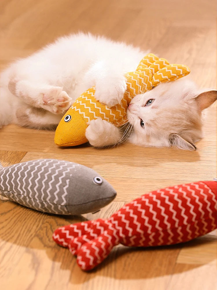 Fun Cat Sackcloth Fish Toy High With Catnip Fish Pet Cat Gnawing Inside The Toy Room