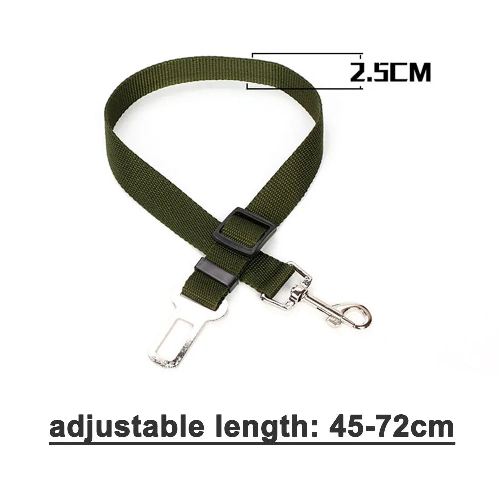 Adjustable Dog Car Seat Belt Harness – Reflective, Padded & Elastic Safety Strap for Comfortable Car Travel