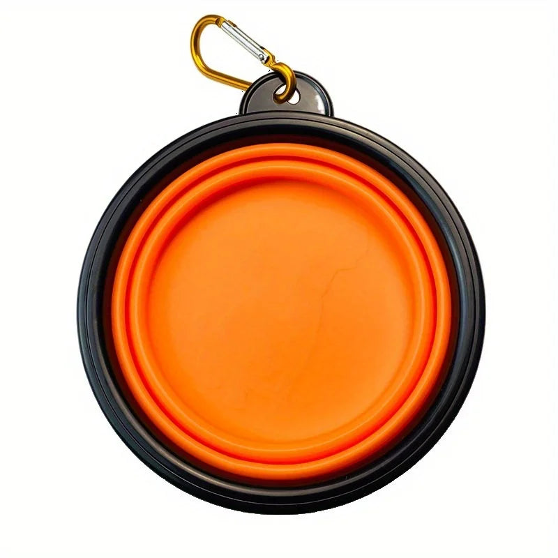 Portable Dog Folding Bowl Travel Food Water Dish Lightweight Silicone Bowl Lip for Outdoor Walking Universal for Small to Large Dogs