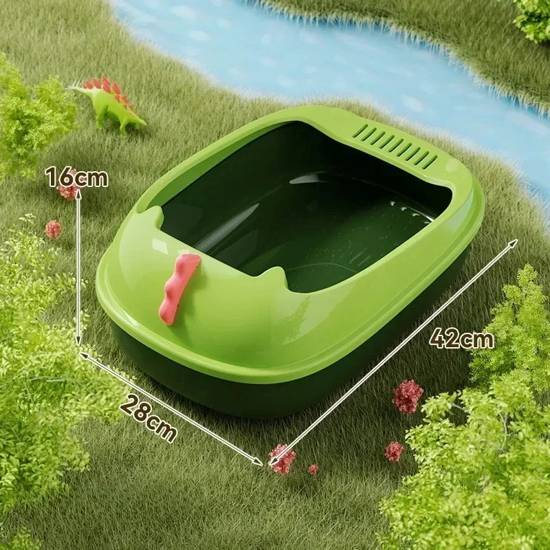 Large Capacity Splashproof Cat Litter Box Semi-Closed Kitty Toilet Sand Box Cleaning Basin Pet Supply for Cats