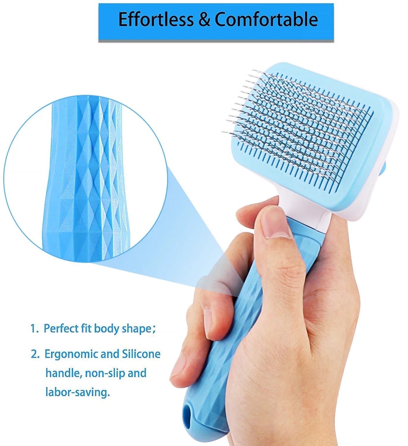 Pet Hair Remover Brush for Dogs And Cats - Long Hair Grooming Comb Stainless Steel Cat Dog Hair Cleaner Brush for Pet Care