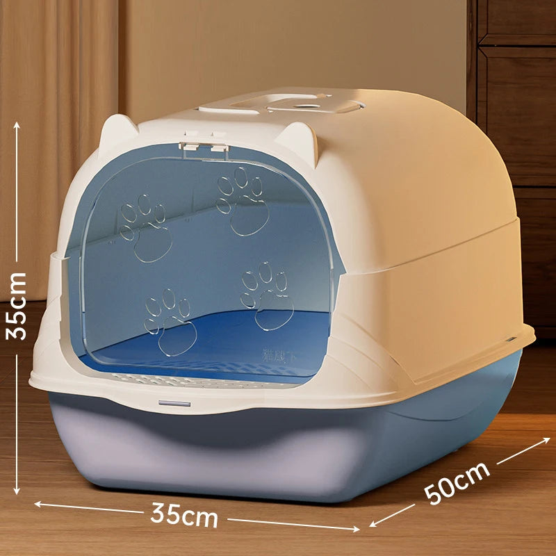 Large Capacity Cat Litter Box Fully Enclosed Sandbox Pet Anti Splash Toilet Spillproof Deodorant Cat Toilet Removable Cat Bedpan
