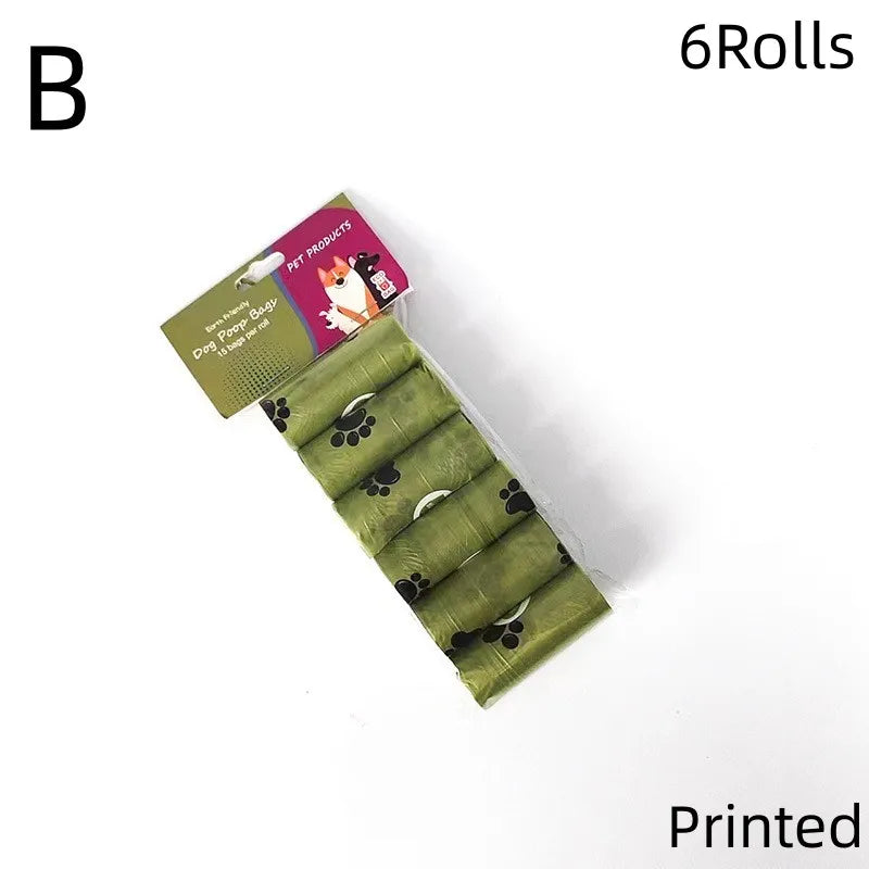 Biodegradable Pet Waste Bags Thickened Portable Printed Dog Poop Bags Eco-friendly Outdoor Pet Poop Pickup Bags with Organizer