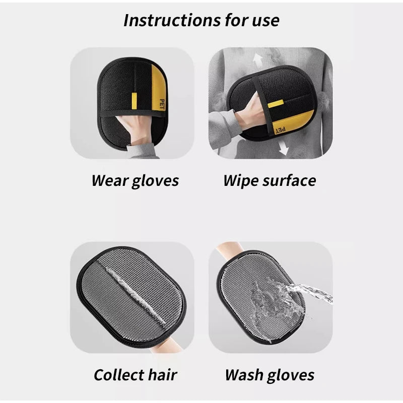 Premium Pet Grooming Gloves for Dogs & Cats Reusable Washable Gentle Deshedding Mitt for Pet Care