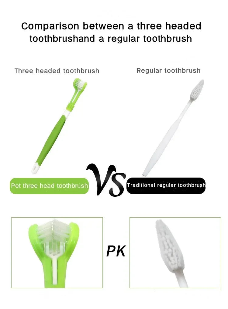 Toothbrush Dog Plastic Toothbrush Removing Bad Breath Tartar Cleaning Mouth Pet Dental Care Cat Cleaning Mouth