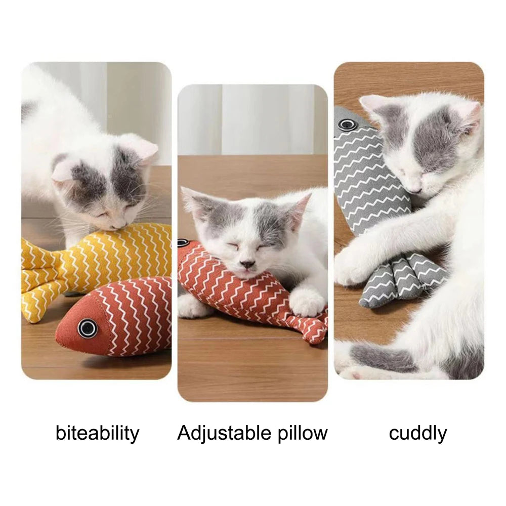 Fun Cat Sackcloth Fish Toy High With Catnip Fish Pet Cat Gnawing Inside The Toy Room