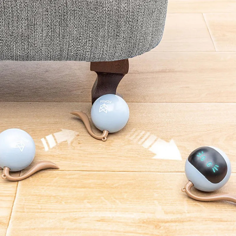 Interactive Smart Cat Toy Colorful LED Self Rotating Pet Ball Toys USB Rechargeable Kitten Automatic Ball Toys Cat Accessories