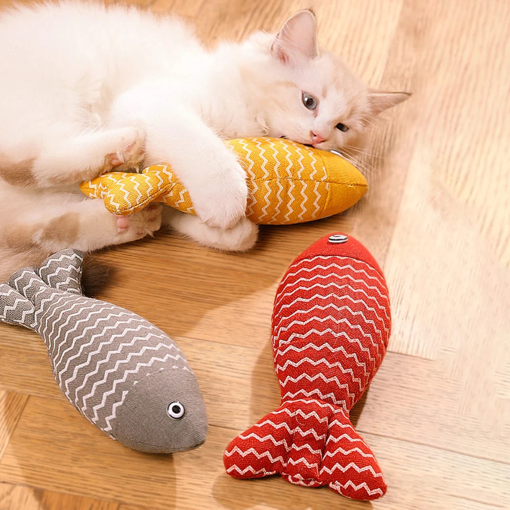 Fun Cat Sackcloth Fish Toy High With Catnip Fish Pet Cat Gnawing Inside The Toy Room