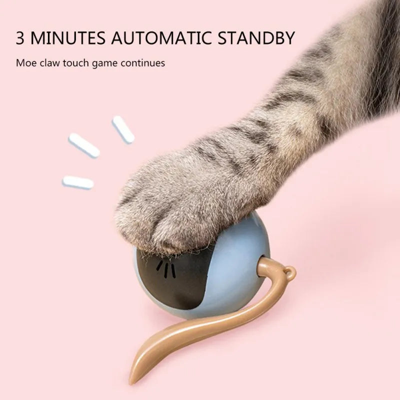 Interactive Smart Cat Toy Colorful LED Self Rotating Pet Ball Toys USB Rechargeable Kitten Automatic Ball Toys Cat Accessories
