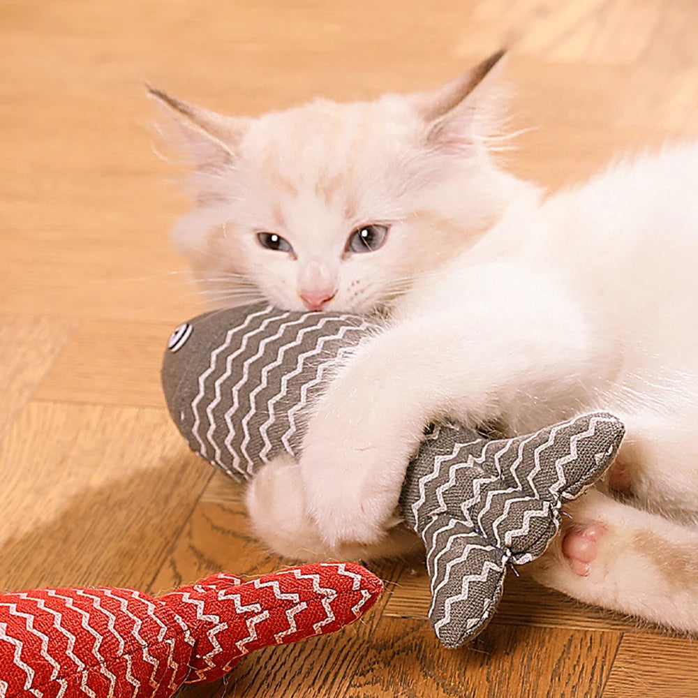 Fun Cat Sackcloth Fish Toy High With Catnip Fish Pet Cat Gnawing Inside The Toy Room