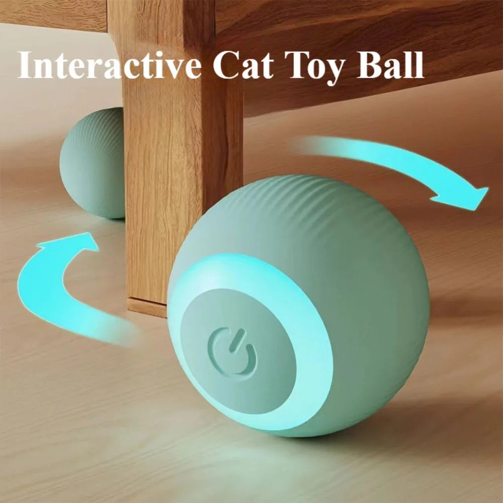 Rechargeable Smart Cat Rolling Ball Toy Interactive Self-Moving Motion Ball for Kitten Indoor Play Interactive Pet Supplies