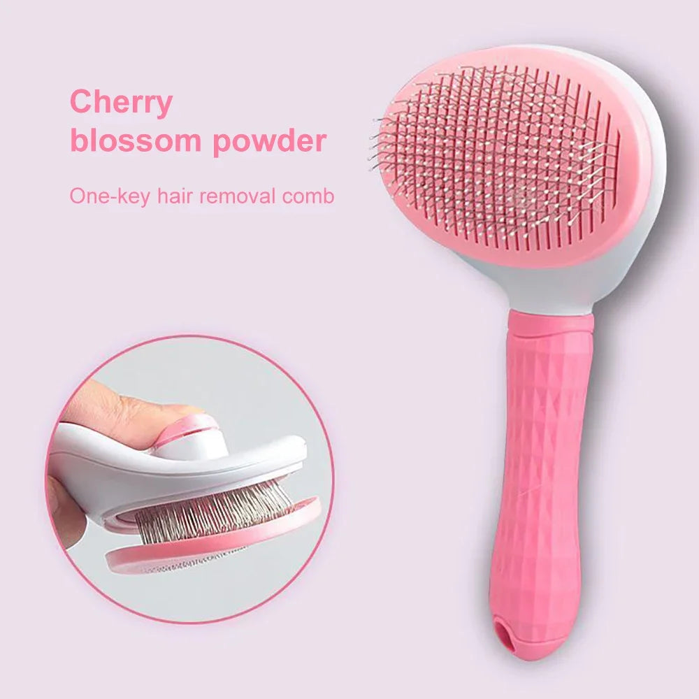 Pet Hair Remover Brush for Dogs And Cats - Long Hair Grooming Comb Stainless Steel Cat Dog Hair Cleaner Brush for Pet Care