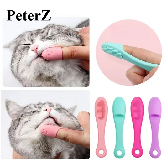 Soft Pet Finger Brush for Dog and Cat, Toothbrush for Tear Stains, Eye Care, Cleaning Grooming Tools Dog Cat Cleaning Supplies