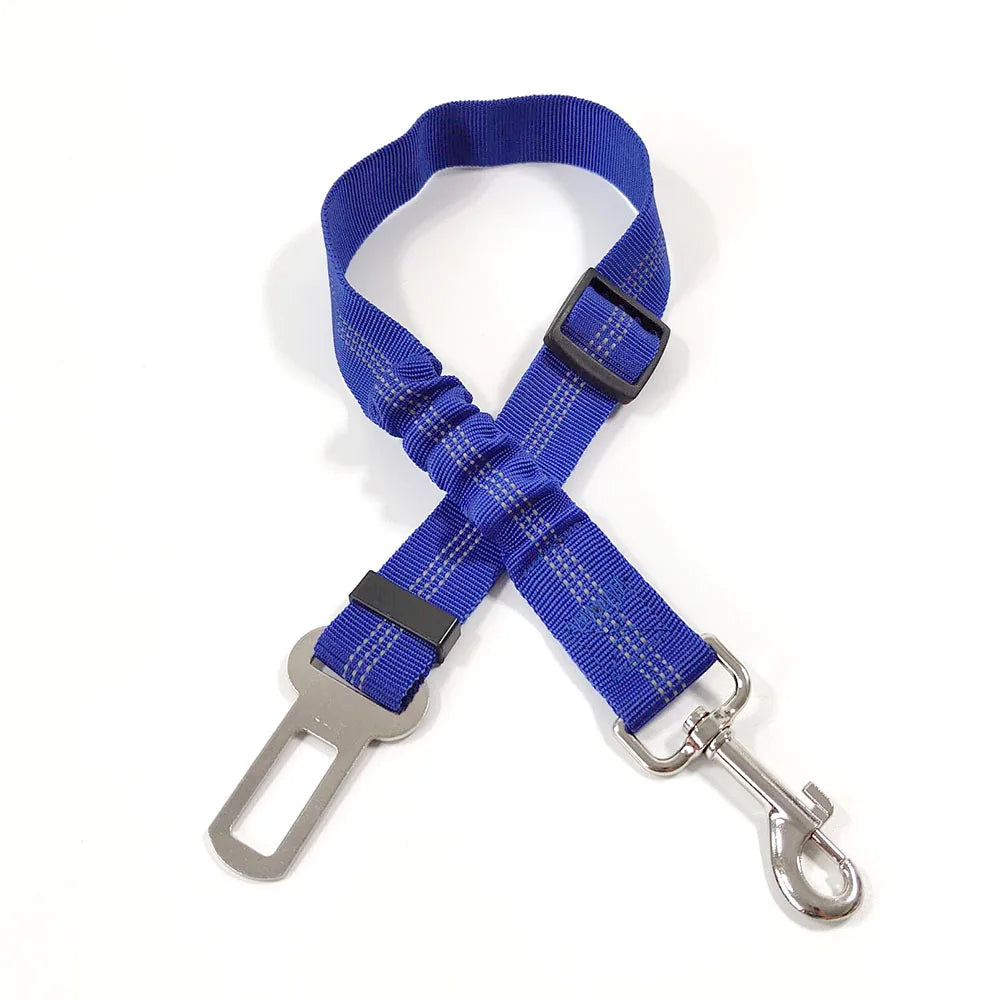 Adjustable Dog Car Seat Belt Harness – Reflective, Padded & Elastic Safety Strap for Comfortable Car Travel