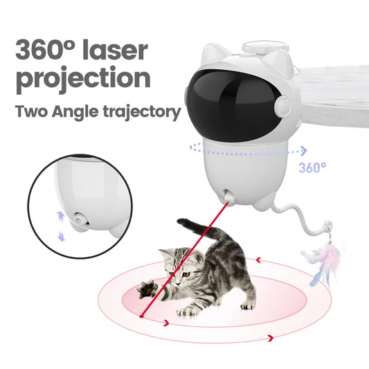Automatic Interactive Laser Cat Toys Feather Funny Style Rechargeable Indoor Cat Dog Puppy Toy 5cm Newest Upgrade